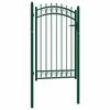 vidaXL Fence Gate EMMEN with Spikes Steel 103x117 cm Green