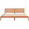 vidaXL Bed Frame with Headboard Wax Brown 200 x 210 cm Solid Pine Wood