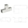 vidaXL Post Connectors 4 pcs T Shape Galvanised Metal 71x71 mm
