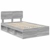 vidaXL Bed Frame Grey Sonoma 120 x 190 cm Solid Pine Wood