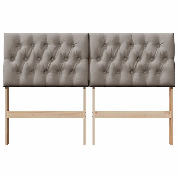 vidaXL Upholstered Headboard Taupe 135 cm Solid Pine Wood