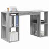 vidaXL Desk with Shelf Grey Sonoma 130 x 50.5 x 75 cm Engineered Wood