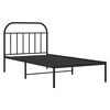 vidaXL Metal Bed Frame without Mattress with Headboard Black 100x190cm
