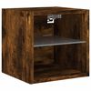 vidaXL TV Wall Cabinet with LED Lights Smoked Oak 30x28.5x30 cm