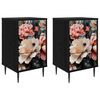 vidaXL Bedside Cabinet BORNE 2 pcs Black Oak 36 x 33 x 61 cm