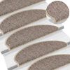 vidaXL Stair Mats Self-adhesive Sisal-Look 15 pcs 65x21x4 cm Dark Beige