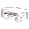 vidaXL Bed Frame without Mattress with 2 Drawers Solid Wood 90x200 cm