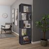 vidaXL Book Cabinet/Room Divider High Gloss Grey 45x24x159 cm Engineered Wood