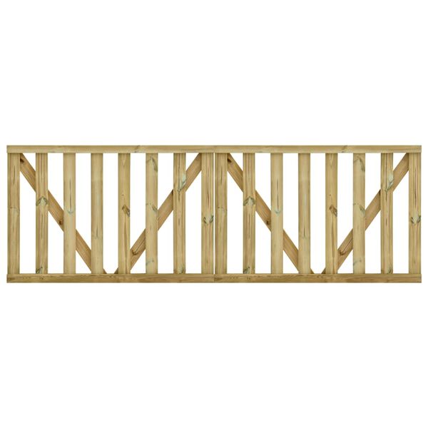 vidaXL Garden Slats Gates 2 pcs Impregnated Pinewood 150x100 cm