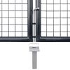 vidaXL Mesh Garden Gate Anthracite 350x125 cm Galvanised Steel