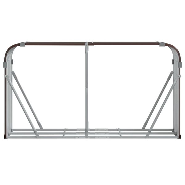 vidaXL Log Holder Brown 180x45x100 cm Galvanised Steel