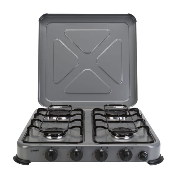 Gimeg 4-Burner Gas Cooker with Thermal Protection Steel Grey