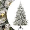 vidaXL Artificial Hinged Christmas Tree Green and White 270 cm