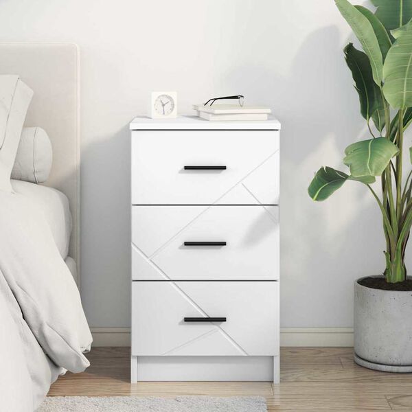vidaXL Bedside Cabinet White 38 x 38 x 66 cm Engineered wood