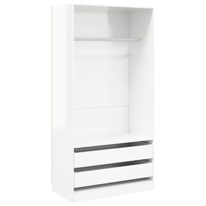 vidaXL Wardrobe High Gloss White 100x50x200 cm Engineered Wood