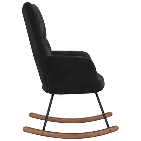 vidaXL Rocking Chair Black 78 x 61 x 98 cm Velvet