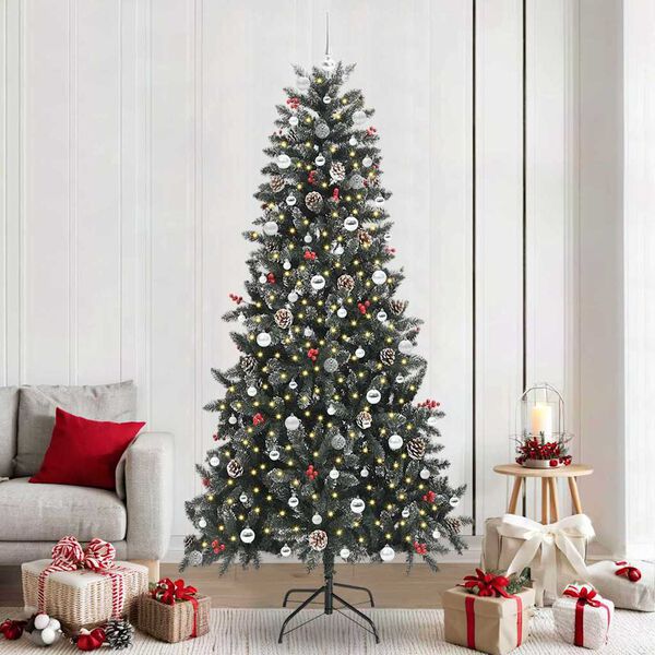 vidaXL Artificial Christmas Tree with 300 LEDs with Stand Green 240 cm