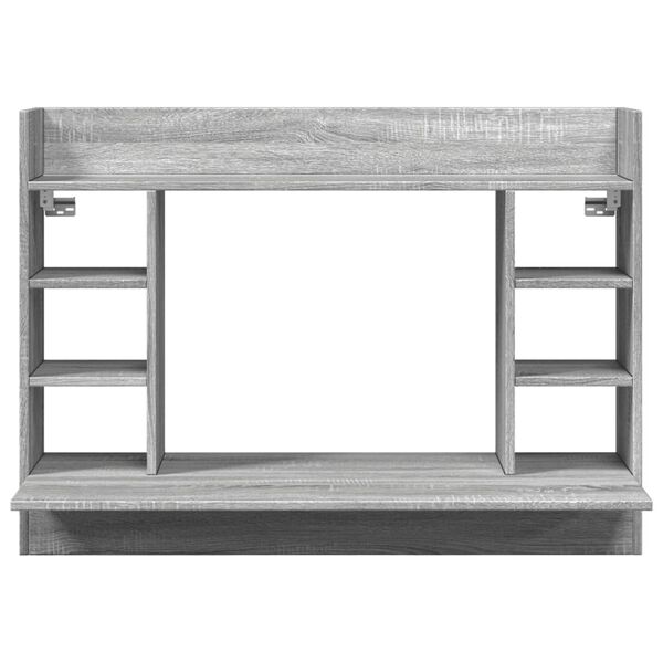 vidaXL Wall-Mounted Desk Grey Sonoma 105x48x75 cm Engineered Wood