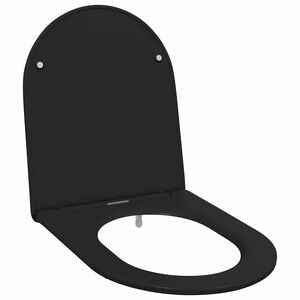 vidaXL Toilet Seat Black 47 x 36 x 3.4 cm Duroplast