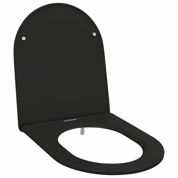 vidaXL Toilet Seat Black 47 x 36 x 3.4 cm Duroplast