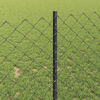 vidaXL Fence with Post Grey 1 x 25 m Steel