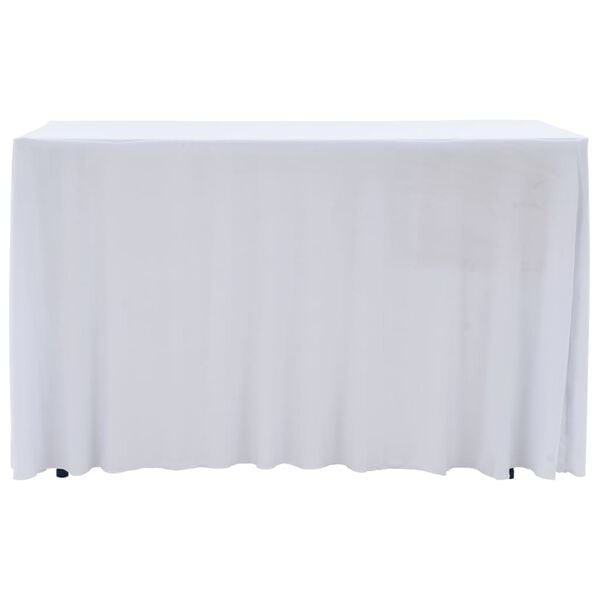 vidaXL 2 pcs Stretch Table Covers with Skirt 243x76x74 cm White
