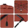 vidaXL Roma Parasol Red 286 x 285 x 270 cm Aluminium and Polyester