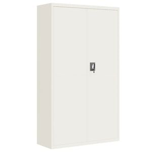 vidaXL File Cabinet | White | Powder-coated steel | Extra wide