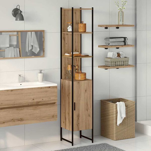 vidaXL Bathroom Cabinet Artisan oak 33 x 33 x 185.5 cm Engineered Wood