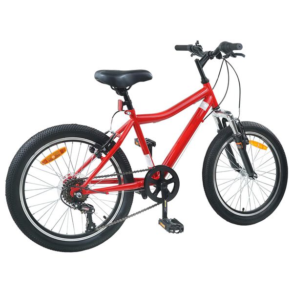 vidaXL Kids Bike 20'' 6-Speed for 6-11 Years Old Red