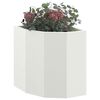 vidaXL Corner Planter White 30 x 30 x 35 cm Steel