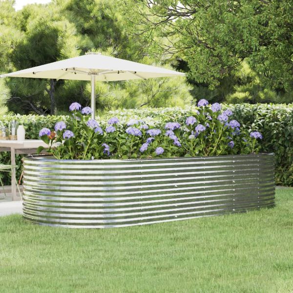 vidaXL Garden Raised Bed Silver 291x140x68 cm Galvanised Steel
