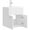 vidaXL Sink Cabinet with Built-in Basin High Gloss White Engineered Wood