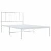 vidaXL Metal Bed Frame without Mattress with Headboard White 90x200cm