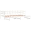 vidaXL Pull-out Day Bed without Mattress White 2x(80x200) cm Solid Wood