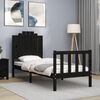 vidaXL Bed Frame without Mattress Black Small Single Solid Wood Pine