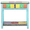 vidaXL Hand Painted Console Table 80x35x75 cm Solid Mango Wood