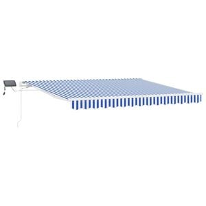 vidaXL Retractable Awning Blue and White 350 x 250 cm