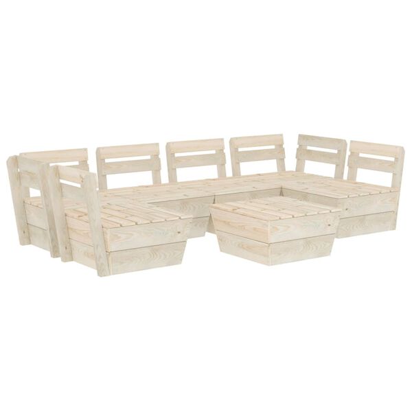vidaXL 7 Piece Garden Pallet Lounge Set Impregnated Spruce Wood