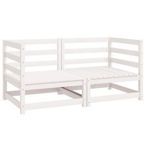 vidaXL Garden Corner Sofas 2 pcs White Solid Wood Pine