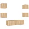 vidaXL 6 Piece TV Wall Units with LED Sonoma Oak Engineered Wood