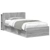 vidaXL Bed Frame with Storage Grey Sonoma 75 x 190 cm Engineered Wood