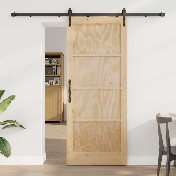 vidaXL Sliding Door Manual ORKDAL Brown 83 x 202 cm Solid pine wood