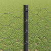 vidaXL Fence with Post Grey 1.2 x 100 m Steel and PVC