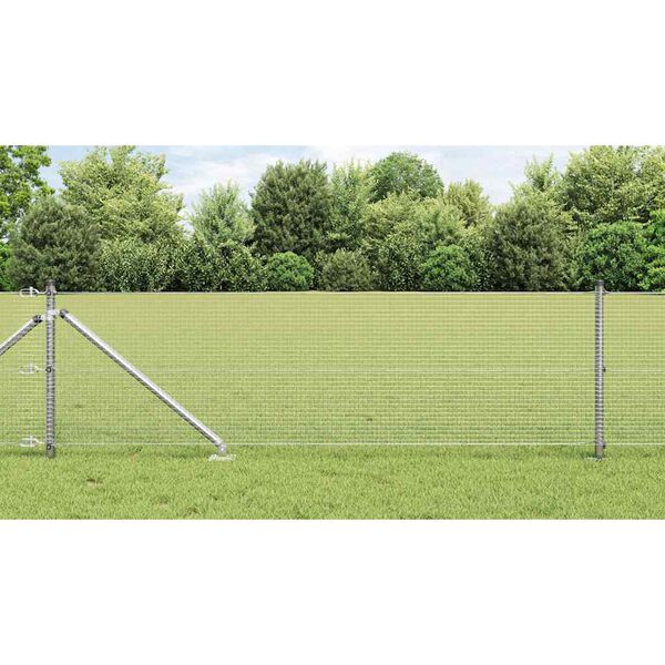 vidaXL Fence Post Silver 25 x 0.8 m (16 x 16 mm mesh) Steel