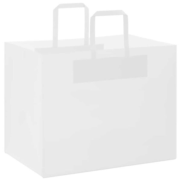 vidaXL Paper Bags 50 pcs with Handles White 32x22x24 cm