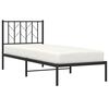 vidaXL Metal Bed Frame without Mattress with Headboard Black 80x200cm