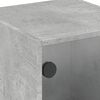 vidaXL Bedside Cabinet with Glass Door Concrete Grey 35x37x42 cm