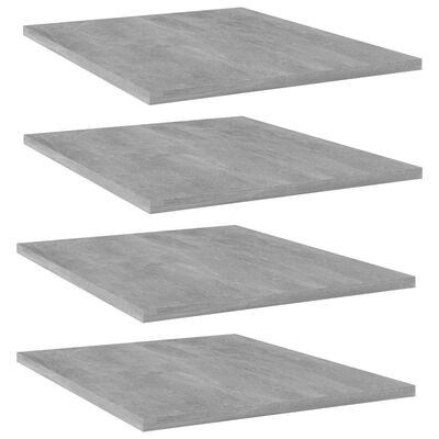 vidaXL Bookshelf Boards 4 pcs Concrete Grey 40x50x1.5 cm Engineered Wood