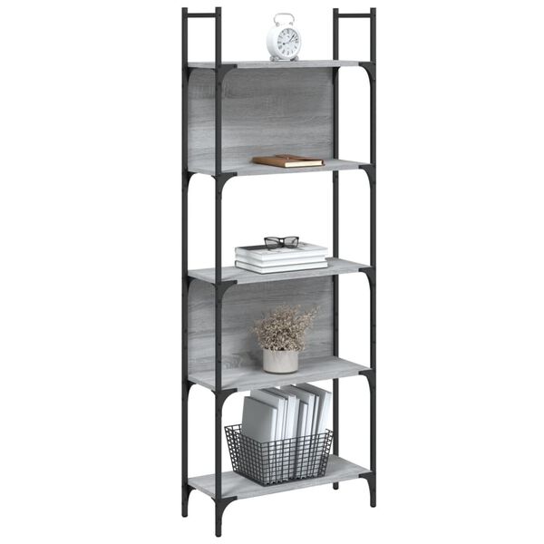 vidaXL Bookshelf Grey Sonoma 155.5x24x166.5 cm Engineered Wood
